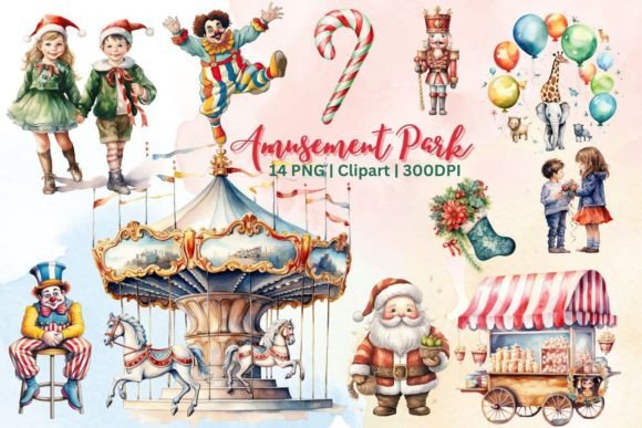 Amusement Park Watercolor: A Splash of Joyful Creativity