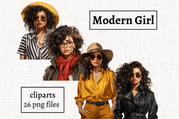 Black Girl Fashion Clipart: Elevate Your Modern Design Projects