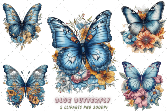 Bring Spring to Life with Cute Blue Butterfly Clipart