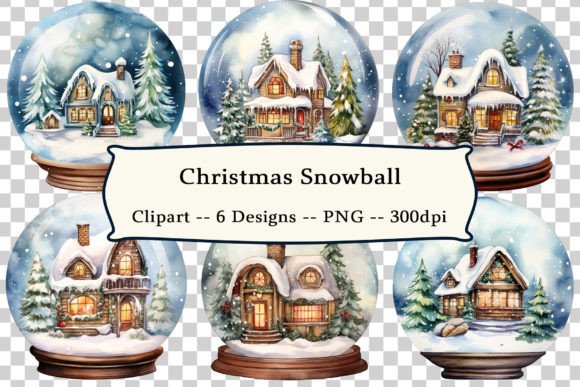 Christmas Snowball Clipart: 6 Festive Design Assets for Your Projects
