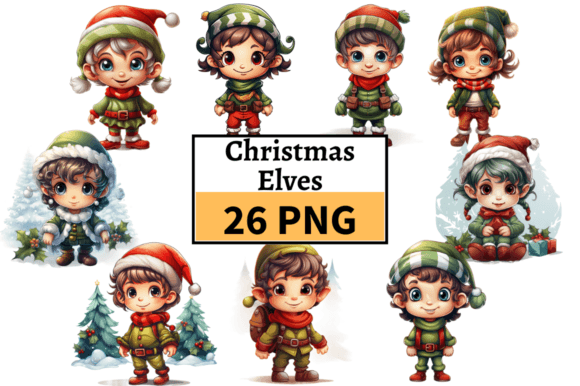 Enchanting Holiday Projects with Cute Christmas Elves Clipart