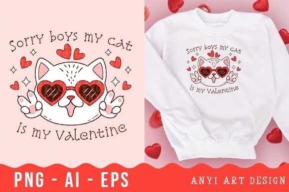 Funny Cat Valentines Day Sublimation PNG: The Ultimate Design Asset
