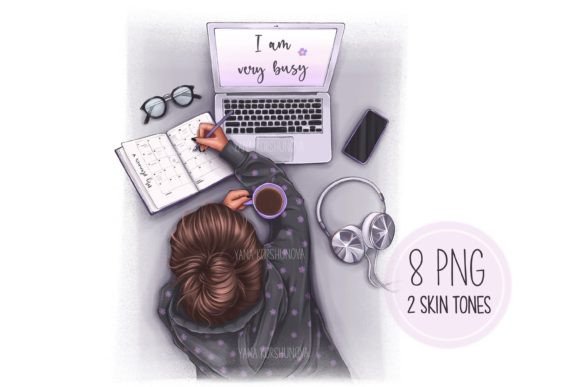 Girl Boss Clipart & Planner Girl Illustrations for Creatives