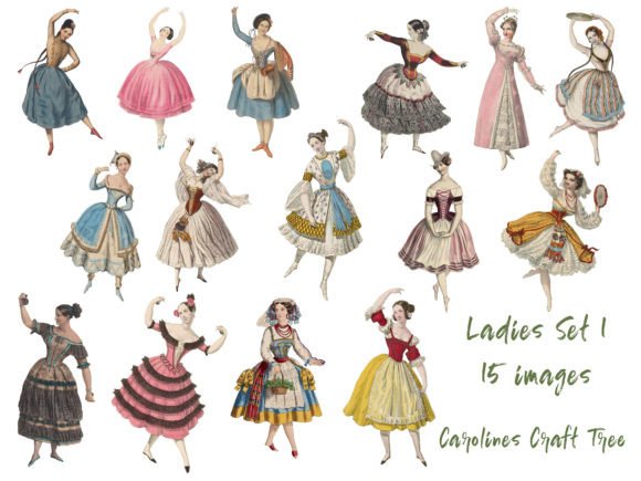 Lady Cutouts Set 1: Vintage Ephemera for Junk Journals