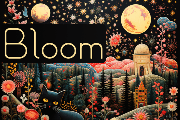 Night Garden Folk Art: Unique Pattern Backgrounds for Your Projects