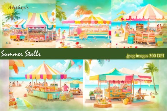 Summer Stalls Clipart: Fresh Designs for Every Project