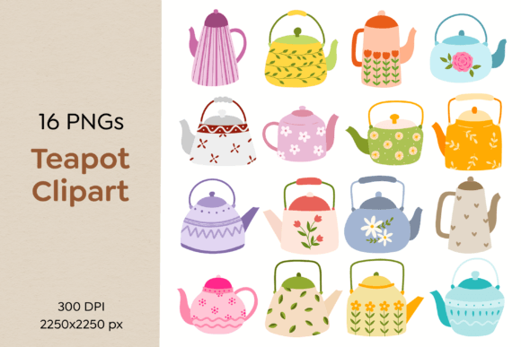 Timeless Charm: The Vintage Teapot Kettle PNG Clipart Collection