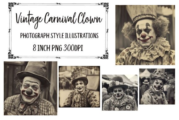 Unleash Nostalgia: Using Vintage Carnival Clown Photographs in Modern Design