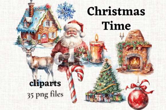 Watercolor Christmas Clipart Bundle PNG: A Designer's Festive Toolkit