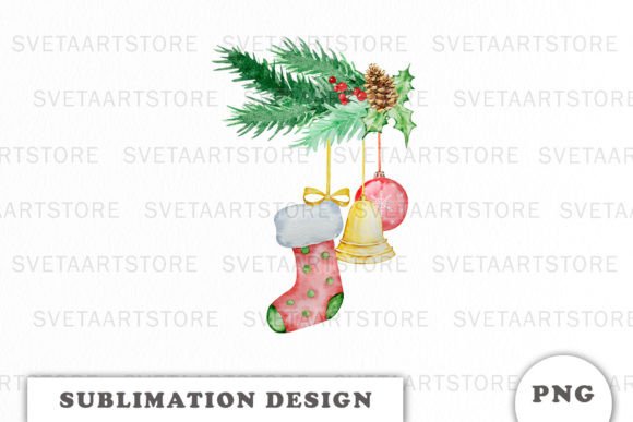 Watercolor Christmas Stocking PNG: Festive Designs Made Easy